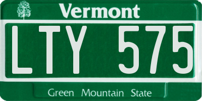 VT license plate LTY575