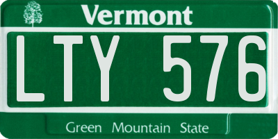 VT license plate LTY576