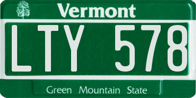 VT license plate LTY578