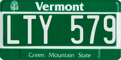 VT license plate LTY579