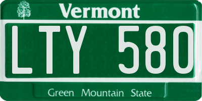 VT license plate LTY580