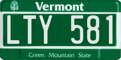 VT license plate LTY581