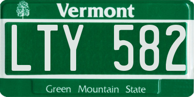 VT license plate LTY582
