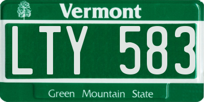 VT license plate LTY583