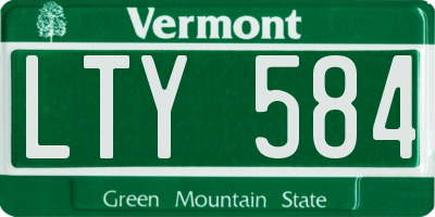 VT license plate LTY584
