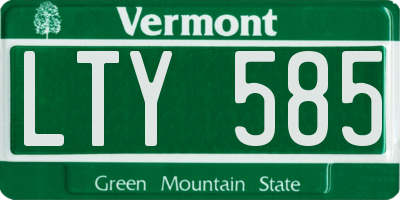 VT license plate LTY585