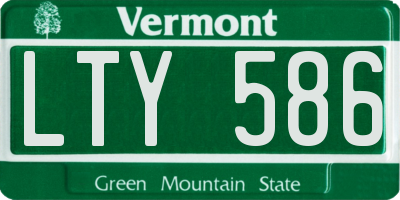 VT license plate LTY586