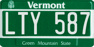VT license plate LTY587