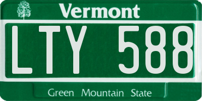 VT license plate LTY588