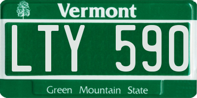 VT license plate LTY590
