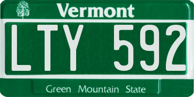 VT license plate LTY592