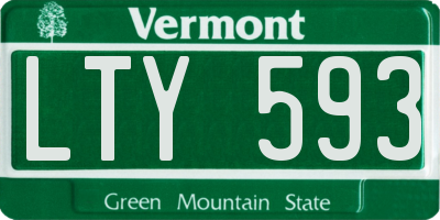 VT license plate LTY593