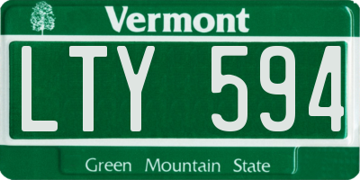 VT license plate LTY594