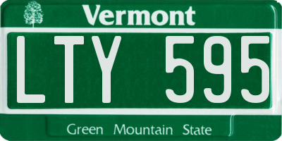 VT license plate LTY595