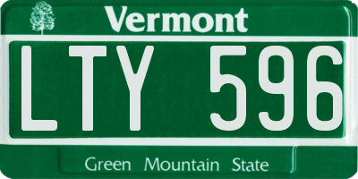 VT license plate LTY596