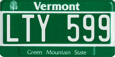 VT license plate LTY599
