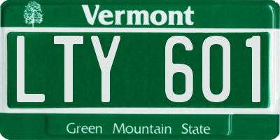 VT license plate LTY601