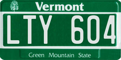 VT license plate LTY604