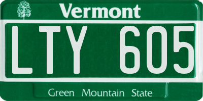 VT license plate LTY605