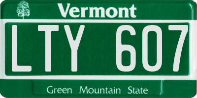 VT license plate LTY607