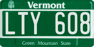 VT license plate LTY608