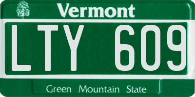 VT license plate LTY609