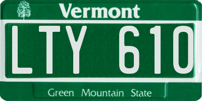 VT license plate LTY610