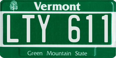VT license plate LTY611