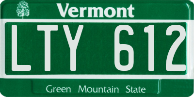 VT license plate LTY612
