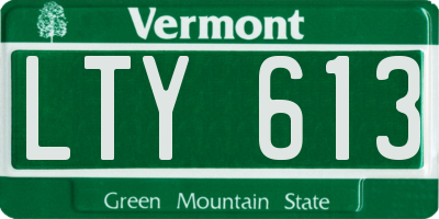 VT license plate LTY613