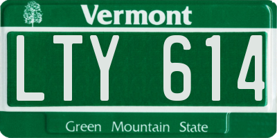 VT license plate LTY614