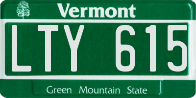 VT license plate LTY615