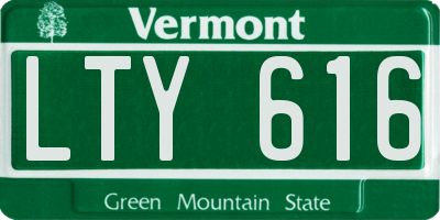 VT license plate LTY616