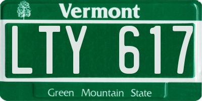 VT license plate LTY617