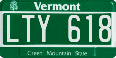 VT license plate LTY618