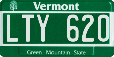 VT license plate LTY620