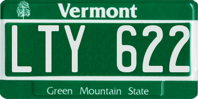 VT license plate LTY622