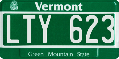 VT license plate LTY623