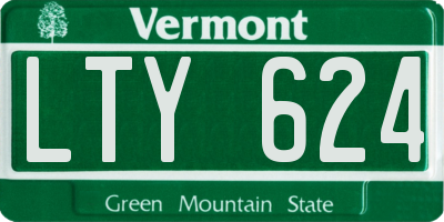 VT license plate LTY624