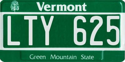 VT license plate LTY625