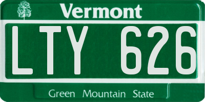 VT license plate LTY626