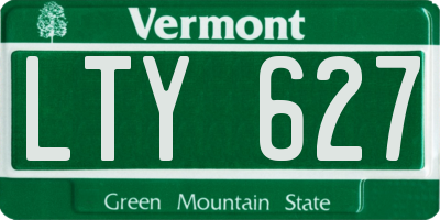 VT license plate LTY627