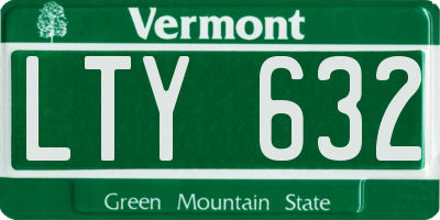 VT license plate LTY632