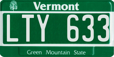 VT license plate LTY633