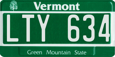 VT license plate LTY634