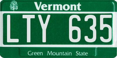 VT license plate LTY635