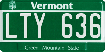 VT license plate LTY636