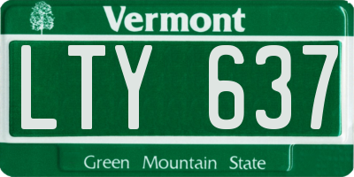 VT license plate LTY637