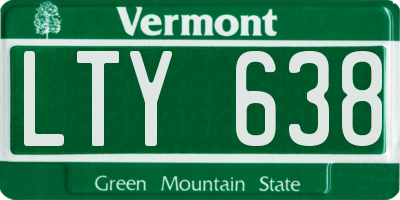 VT license plate LTY638