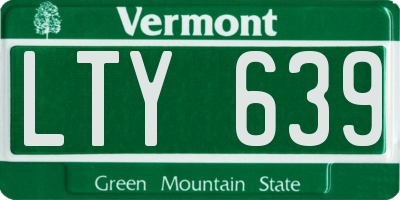 VT license plate LTY639
